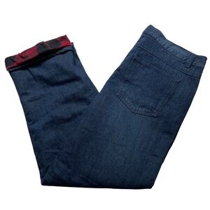 Adventuridge Men's 38x32‎ Plaid Flannel Lined Denim Jeans | Warm Winter Denim